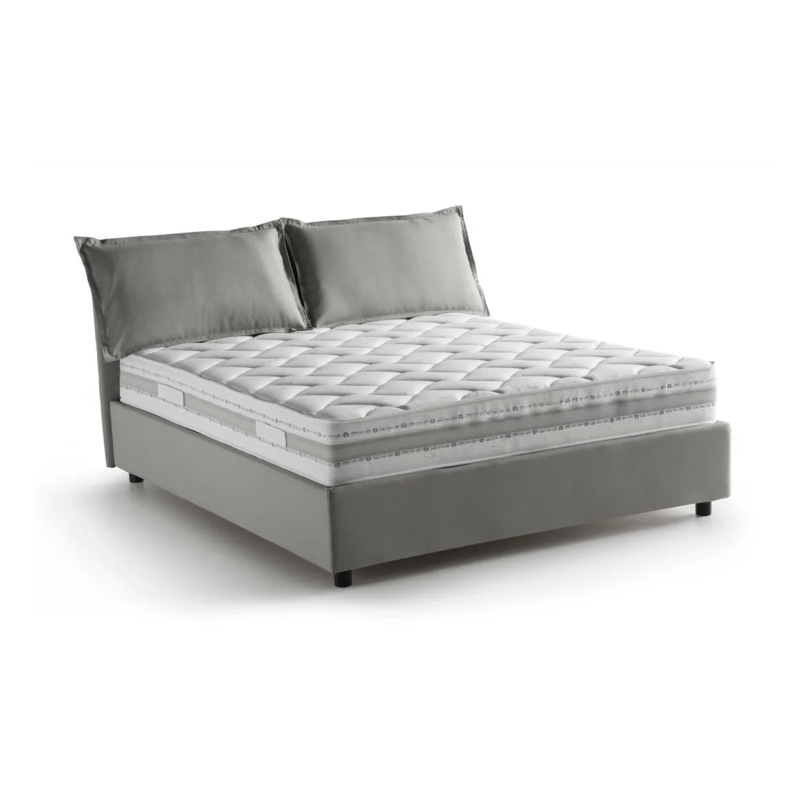 Letto matrimoniale contenitore grigio 175x205cm con materasso - Amelinda