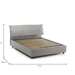 Letto matrimoniale contenitore grigio 175x205cm robusto - Amilcare