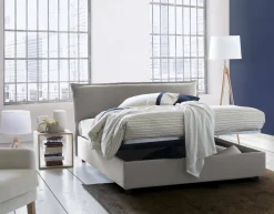 Letto matrimoniale contenitore grigio 175x205cm robusto - Amilcare