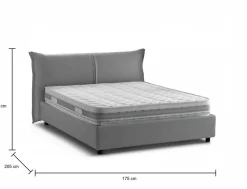 Letto matrimoniale contenitore grigio 175x205cm salvaspazio - Akio