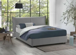 Letto matrimoniale contenitore grigio 175x205cm struttura in legno - Alabaster