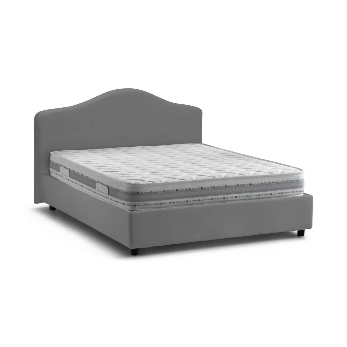 Letto matrimoniale contenitore grigio 175x215cm chic - Amy
