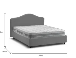 Letto matrimoniale contenitore grigio 175x215cm chic - Amy