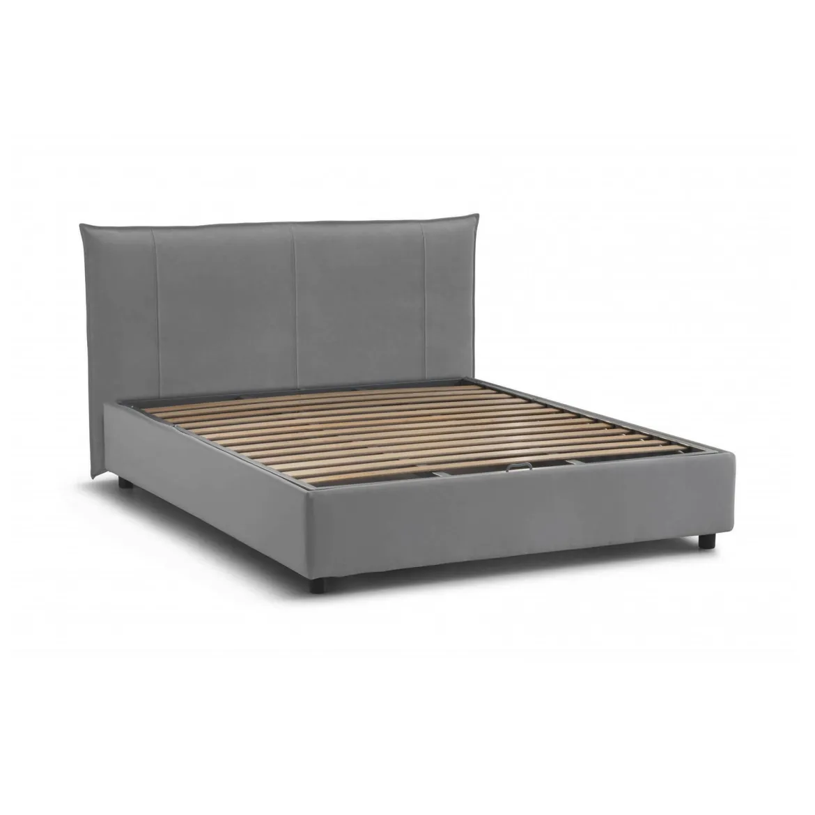 Letto matrimoniale contenitore grigio 175x215cm salvaspazio - Aishia