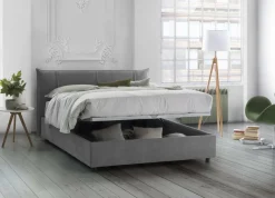 Letto matrimoniale contenitore grigio 175x215cm salvaspazio - Aishia