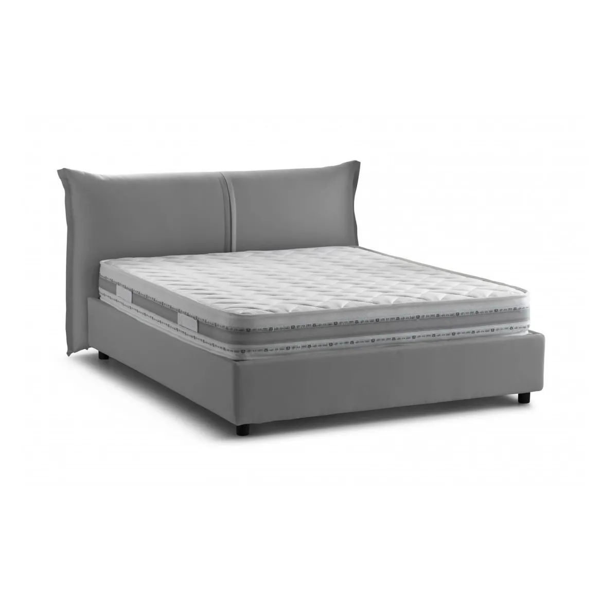 Letto matrimoniale contenitore grigio 180x220cm classico - Adi