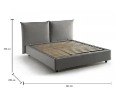 Letto matrimoniale contenitore grigio 190x225cm - Arcole