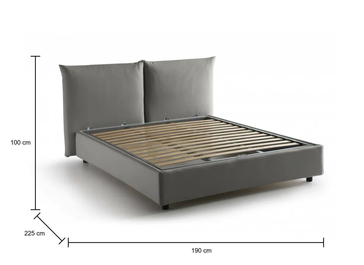 Letto matrimoniale contenitore rosso 175x205cm con materasso - Anassimene