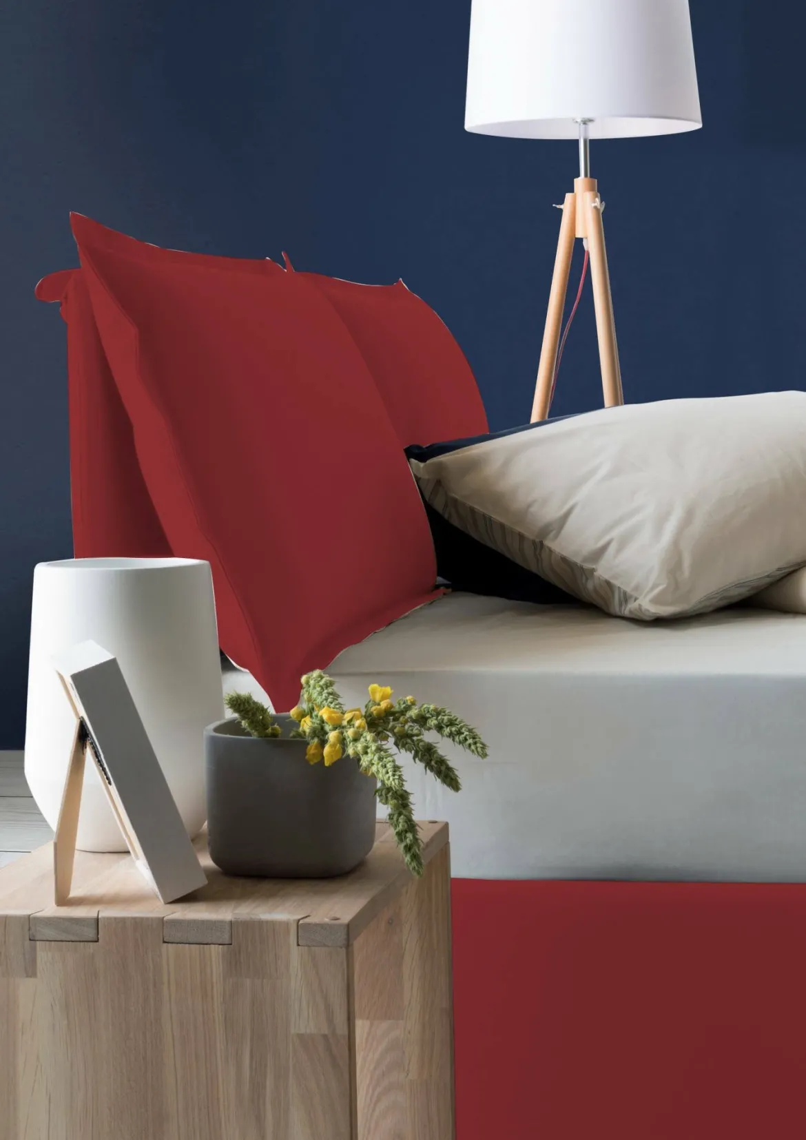 Letto matrimoniale contenitore rosso 175x205cm sfoderabile - Anjin