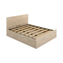 Letto matrimoniale contenitore tortora 171x204cm imbottito - Albanio