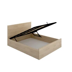 Letto matrimoniale contenitore tortora 171x204cm imbottito - Albanio