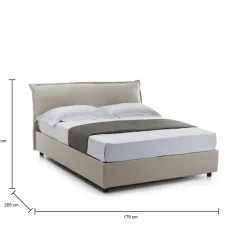 Letto matrimoniale contenitore tortora 175x205cm comodo - Almond