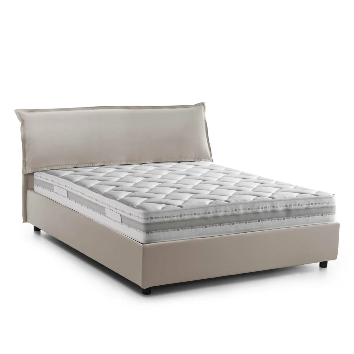 Letto matrimoniale contenitore tortora 175x205cm comodo - Almond