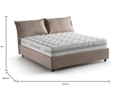 Letto matrimoniale contenitore tortora 175x205cm con materasso - Amelinda