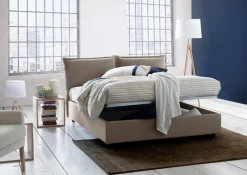 Letto matrimoniale contenitore tortora 175x205cm con materasso - Amelinda
