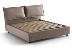 Letto matrimoniale contenitore tortora 175x205cm con materasso - Amelinda