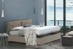 Letto matrimoniale contenitore tortora 175x205cm design - Alastorn