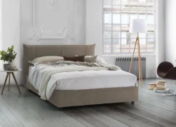 Letto matrimoniale contenitore tortora 175x205cm elegante - Akasha