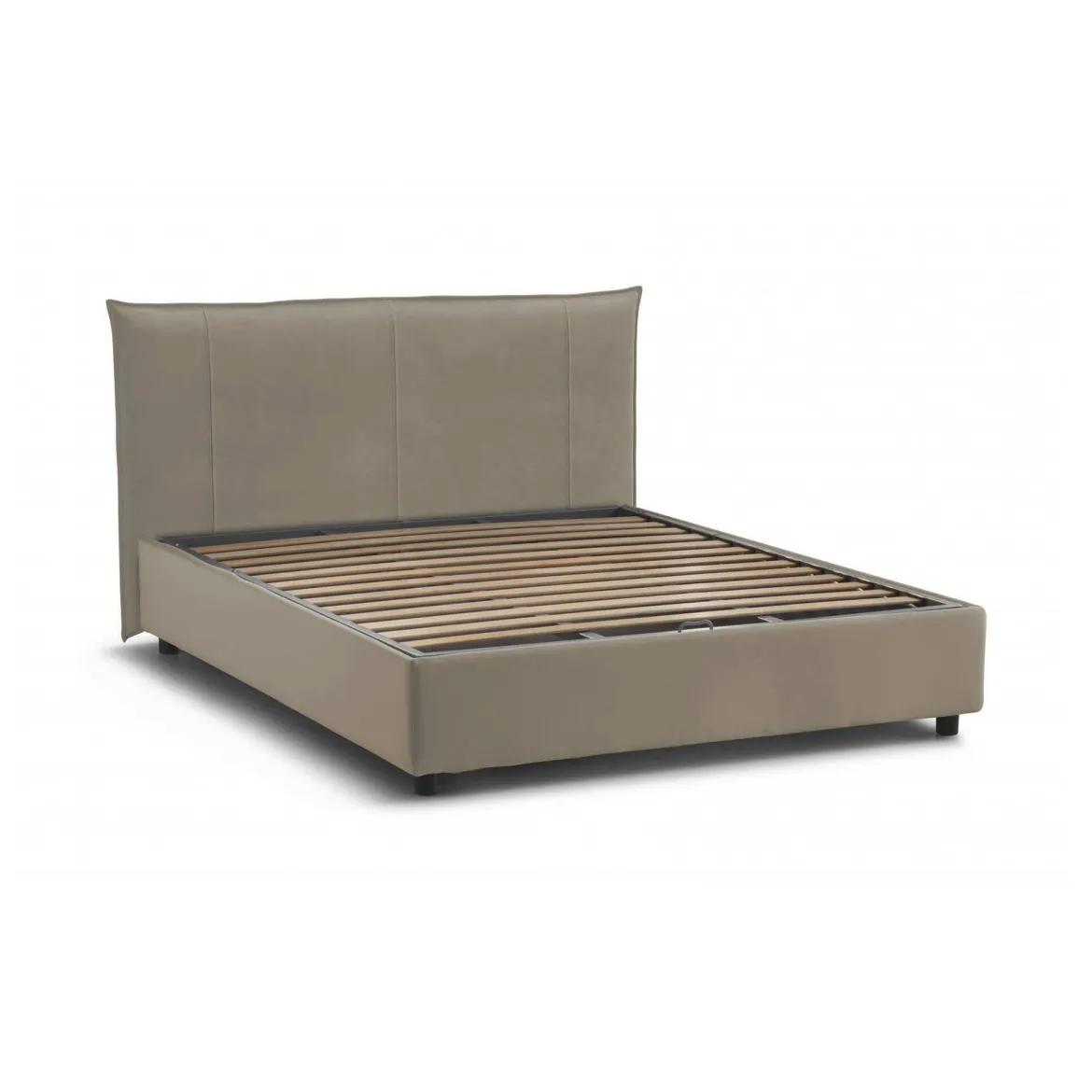 Letto matrimoniale contenitore tortora 175x205cm elegante - Akasha