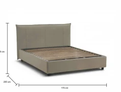 Letto matrimoniale contenitore tortora 175x205cm elegante - Akasha
