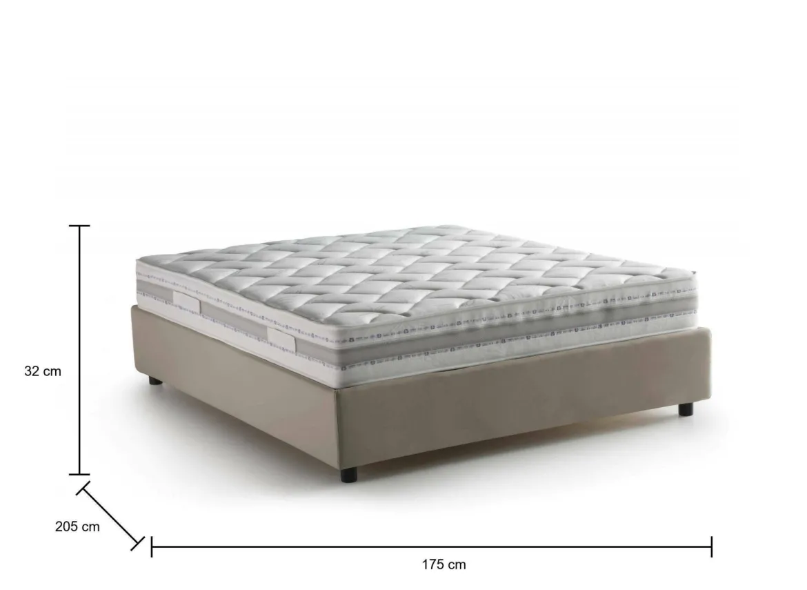 Letto matrimoniale contenitore tortora 175x205cm moderno - Andyymion