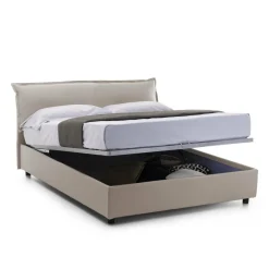 Letto matrimoniale contenitore tortora 175x215cm comodo - Aishia