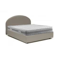 Letto matrimoniale contenitore tortora 175x215cm con testiera arrotondata - Ayur