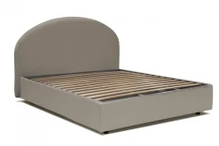 Letto matrimoniale contenitore tortora 175x215cm con testiera arrotondata - Ayur