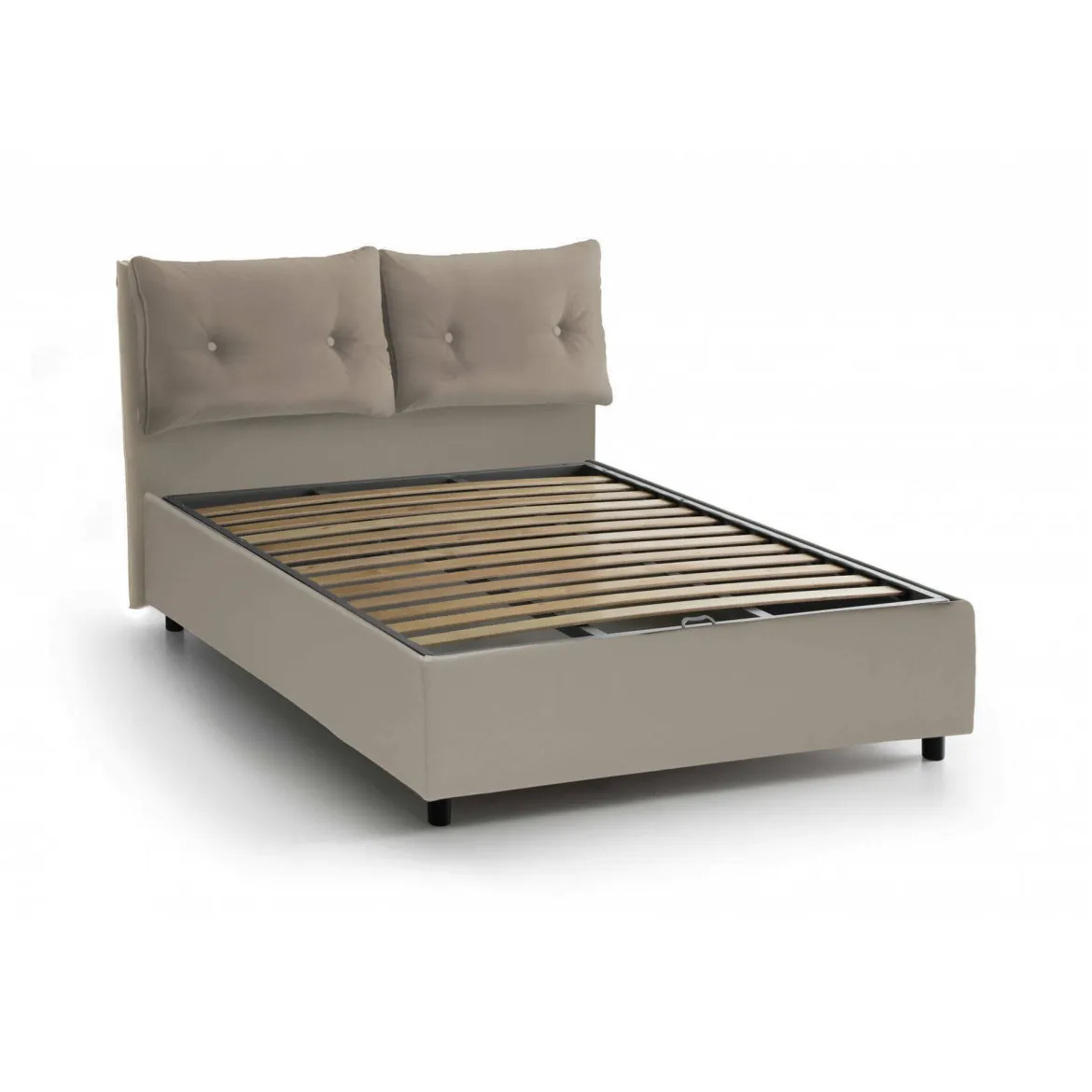 Letto matrimoniale contenitore tortora 175x215cm elegante - Alborella