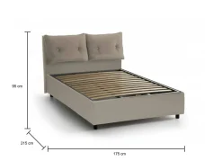Letto matrimoniale contenitore tortora 175x215cm elegante - Alborella
