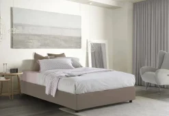 Letto matrimoniale contenitore tortora 175x215cm sfoderabile - Amalta