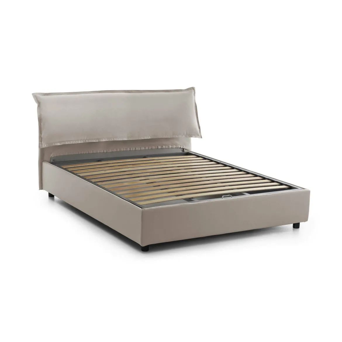 Letto matrimoniale contenitore tortora 175x215cm stabile - Apaia