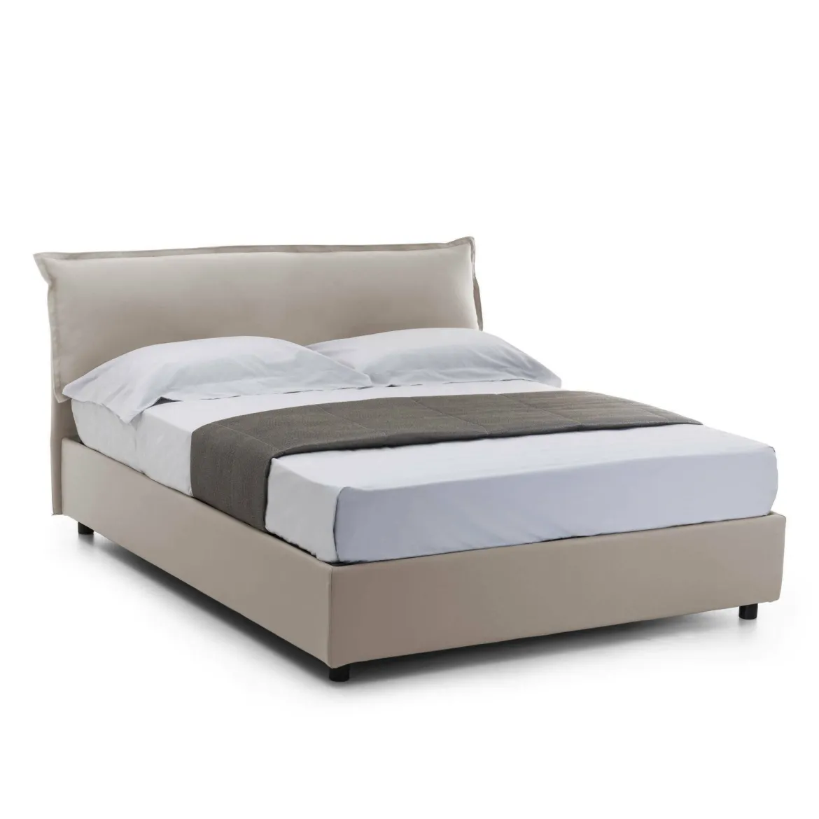 Letto matrimoniale contenitore tortora 175x215cm stabile - Apaia