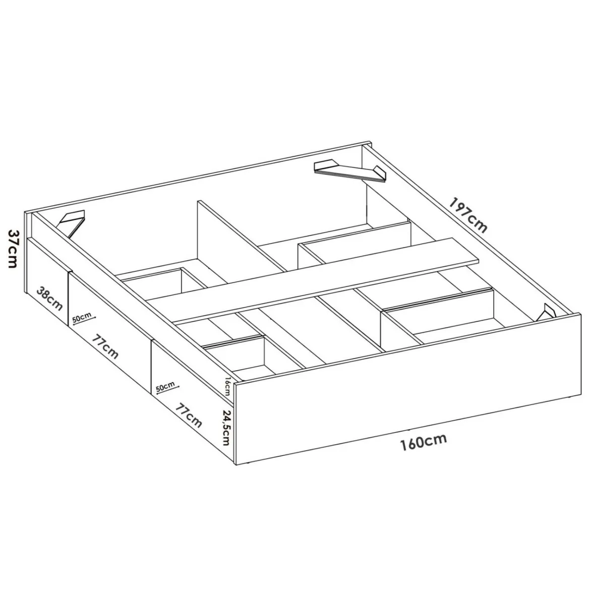 Letto matrimoniale economico bianco 205x266cm - Marika