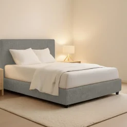 Letto Matrimoniale Grigio Cenere Sfoderabile Contenitore, Dimensione Materasso 160x190 cm - Fasanella
