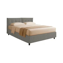 Letto Matrimoniale Grigio Cenere Sfoderabile Contenitore, Dimensione Materasso 160x190 cm - Levice