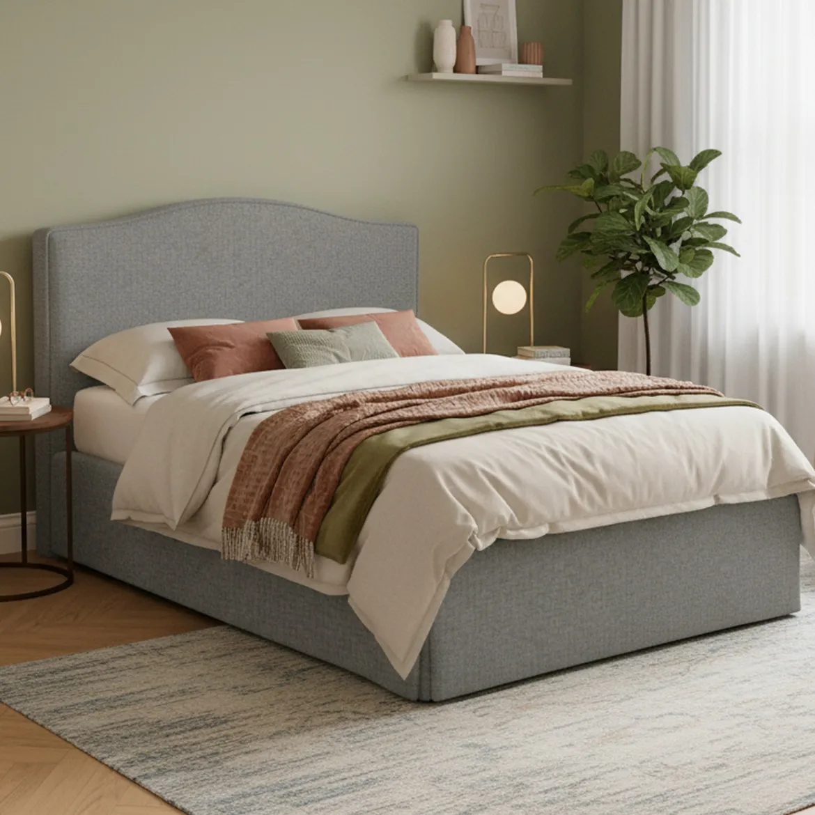 Letto Matrimoniale Grigio Cenere Sfoderabile Contenitore, Dimensione Materasso 160x200 cm - Orino