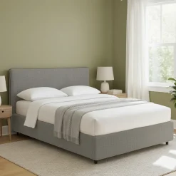 Letto Matrimoniale Grigio Cenere Sfoderabile Contenitore, Dimensione Materasso 160x200 cm - Peia