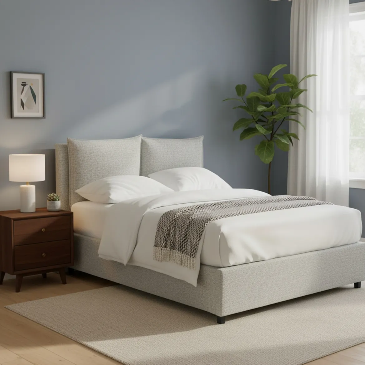 Letto Matrimoniale Grigio Chiaro Sfoderabile Contenitore, Dimensione Materasso 160x200 cm - Frinco