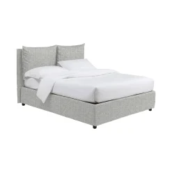 Letto Matrimoniale Grigio Chiaro Sfoderabile Contenitore, Dimensione Materasso 160x200 cm - Davoli