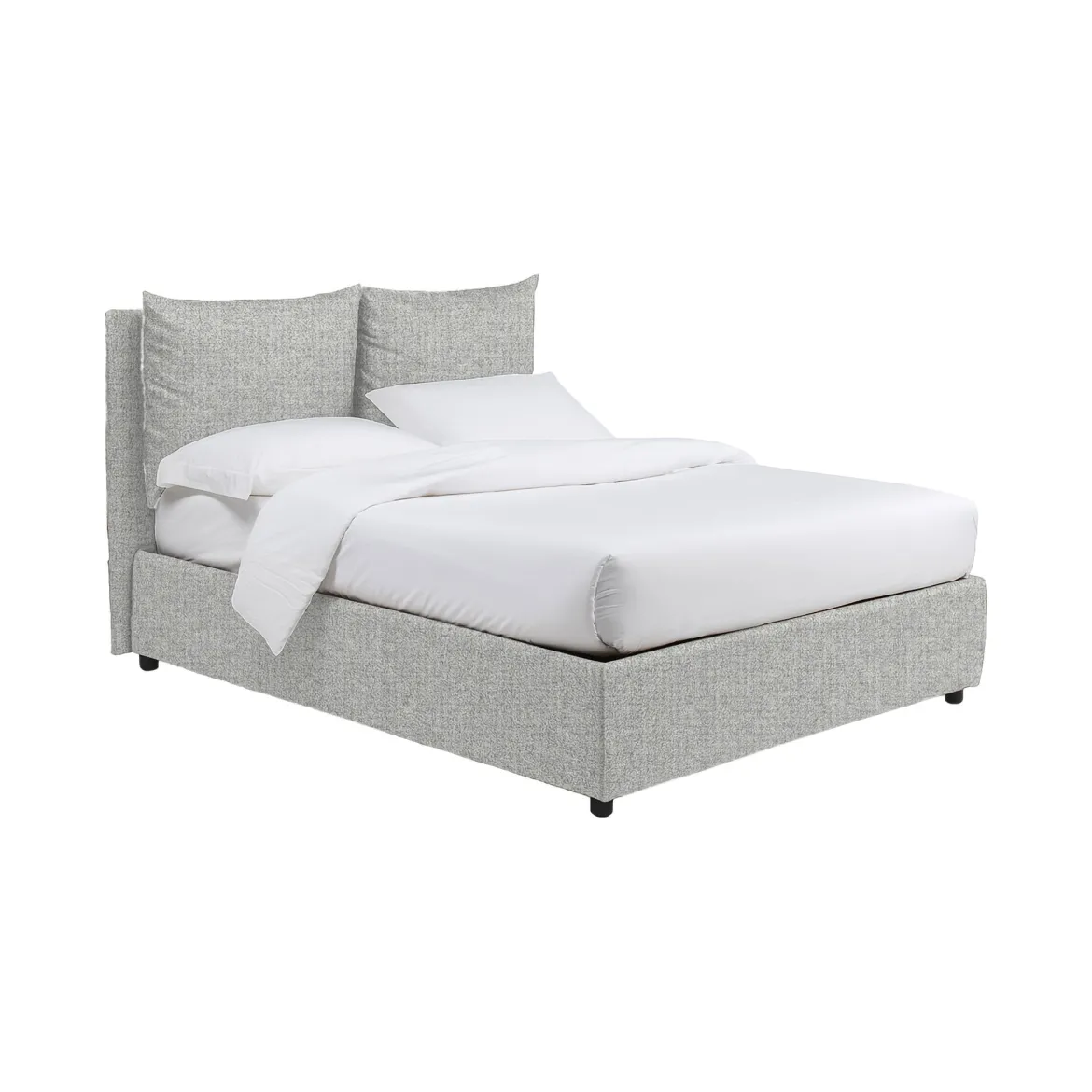 Letto Matrimoniale Grigio Chiaro Sfoderabile Contenitore, Dimensione Materasso 160x200 cm - Frinco