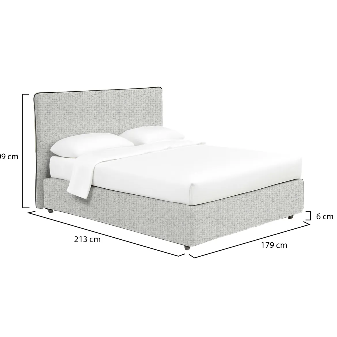 Letto Matrimoniale Grigio Chiaro Sfoderabile Contenitore, Dimensione Materasso 160x200 cm - Rozzone