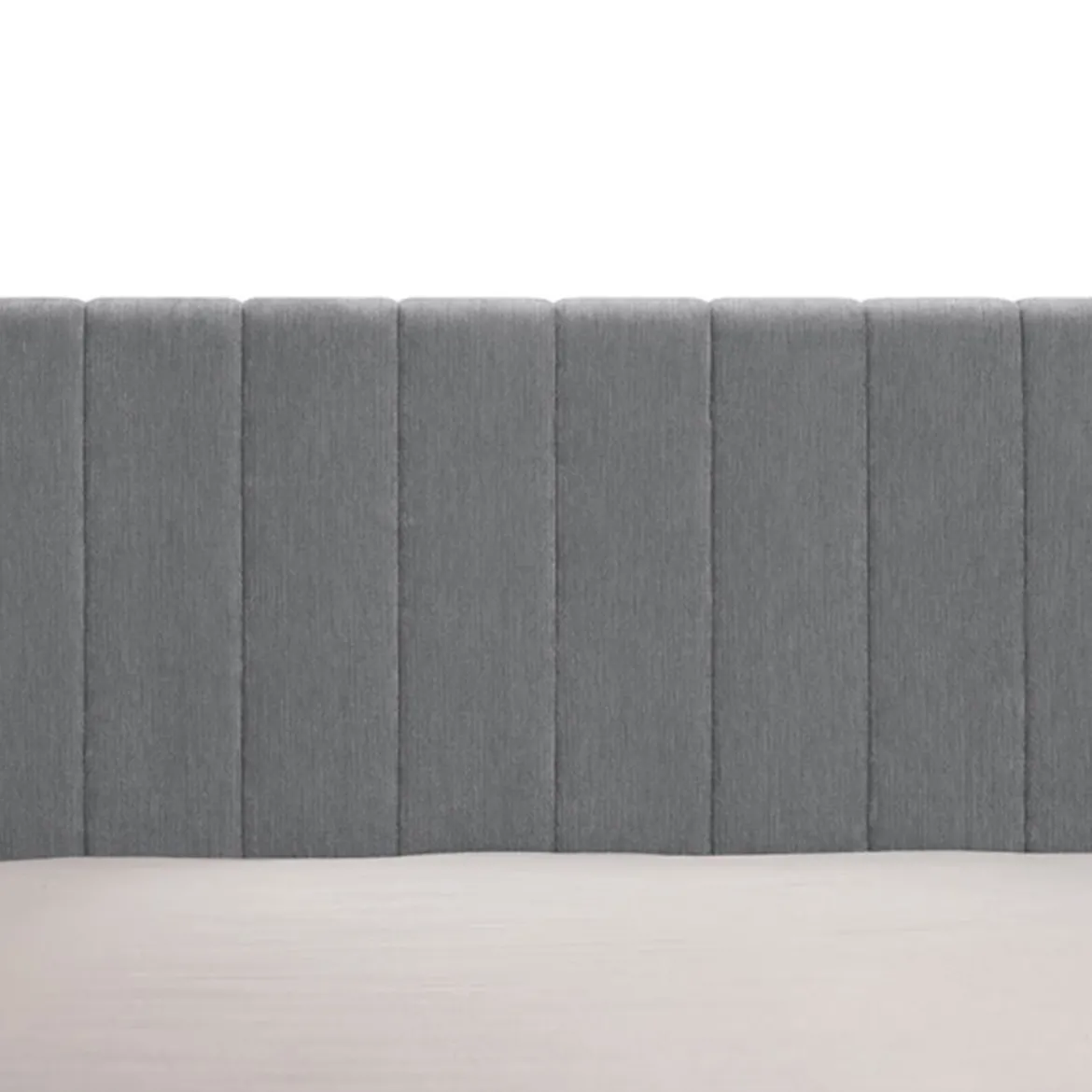 Letto Matrimoniale Grigio Dimensione Materasso 160x200 cm Testiera e Giroletto Imbottiti, Imbottito - Exmouth