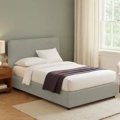 Letto Matrimoniale Grigio Sabbia Sfoderabile Contenitore, Dimensione Materasso 160x200 cm Made in Italy - Argentina