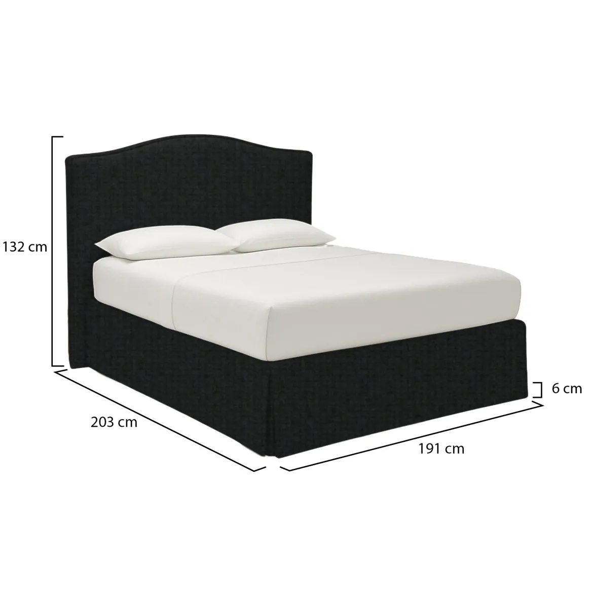 Letto Matrimoniale Grigio Scuro Sfoderabile Contenitore, Dimensione Materasso 160x200 cm - Argentina