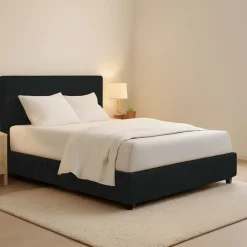 Letto Matrimoniale Grigio Scuro Sfoderabile Contenitore, Dimensione Materasso 160x200 cm - Lenta