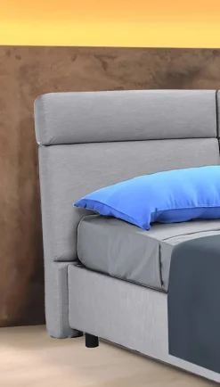 Letto Matrimoniale Grigio Sfoderabile Contenitore, Dimensione Materasso 160x190 cm Made in Italy - Arex