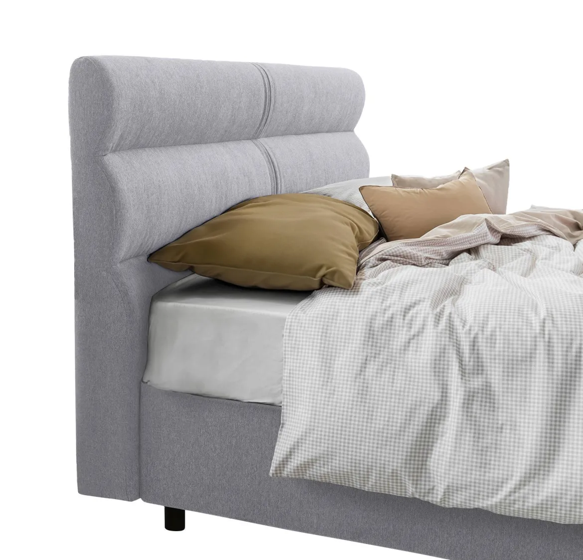 Letto Matrimoniale Grigio Sfoderabile Contenitore, Dimensione Materasso 160x200 cm Made in Italy - Bubbio