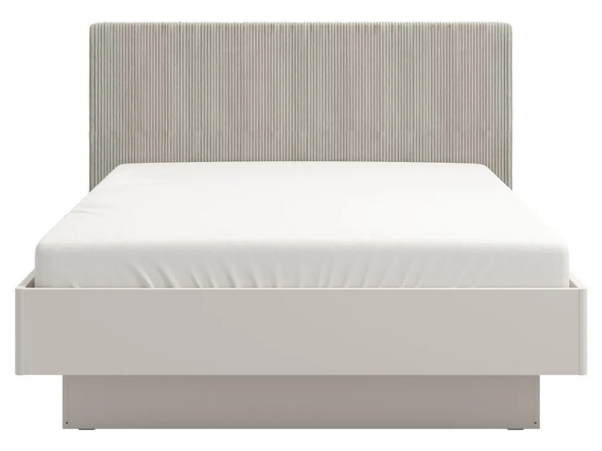 Letto Matrimoniale Grigio Tortora Testiera Imbottita Effetto Velluto Dimensione Materasso 160x200 cm, Peso Supportato 200 kg - Caprezzo