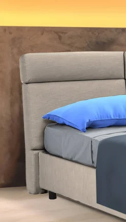 Letto Matrimoniale Grigio Tortora Materasso Incluso Sfoderabile, Contenitore Made in Italy - Asica